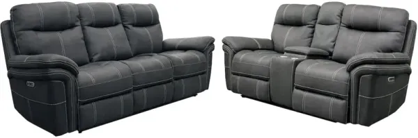 Parker Living Mason - Charcoal Power Reclining Sofa and Loveseat