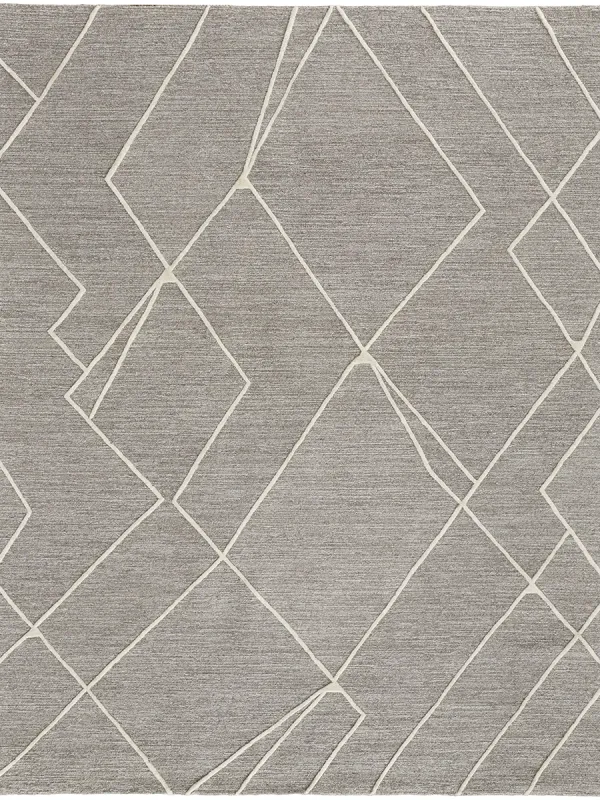 Euclid T8004 Gray/Ivory 1'6" x 1'6" Sample Rug By Thom Filcia