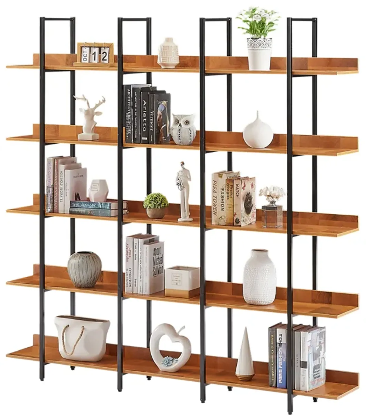 Merax Industrial Bookcase Home Office Open Bookshelf