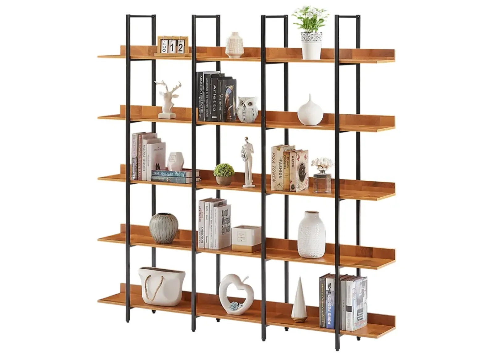 Merax Industrial Bookcase Home Office Open Bookshelf