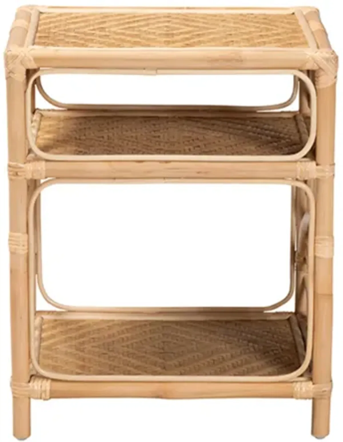 Baxton Studio Baara Modern Bohemian Natural Brown Rattan Nightstand