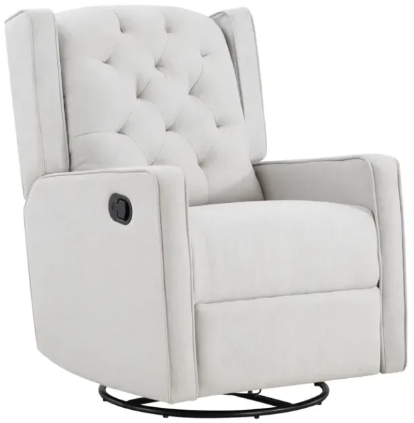 Milah Tufted Swivel Glider Recliner In Light Fabric