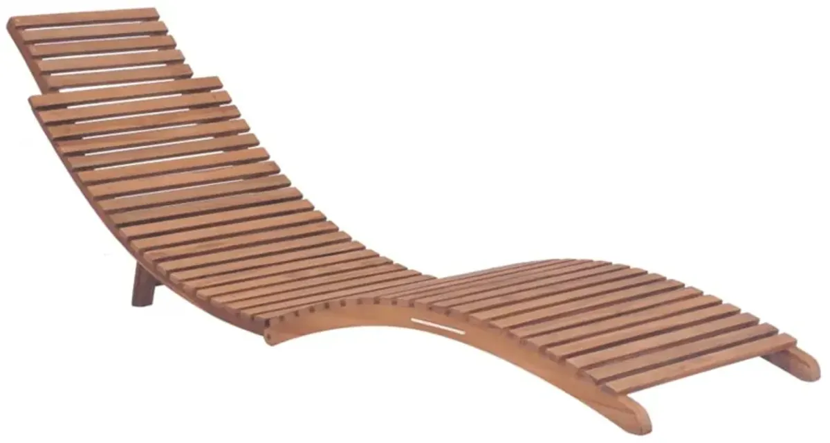 vidaXL Folding Sun Lounger Solid Teak Wood