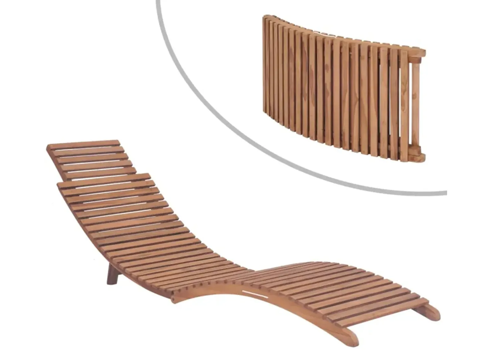 vidaXL Folding Sun Lounger Solid Teak Wood