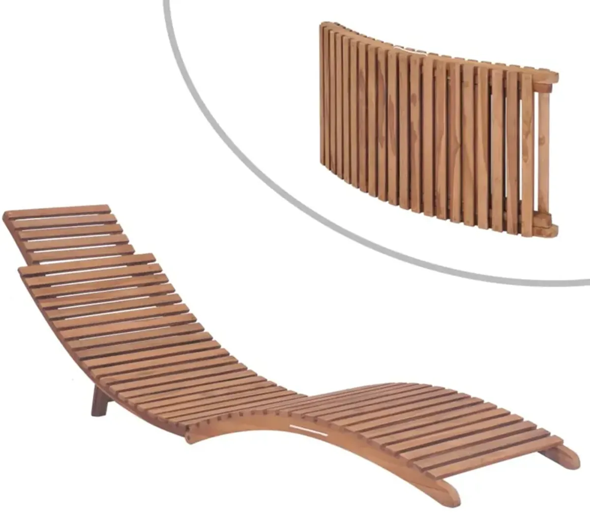 vidaXL Folding Sun Lounger Solid Teak Wood