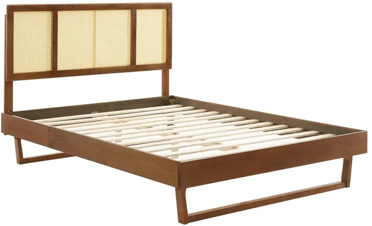 Modway - Kelsea Cane and Wood Queen Platform Bed with Angular Legs