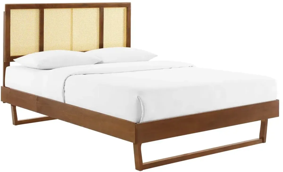 Modway - Kelsea Cane and Wood Queen Platform Bed with Angular Legs