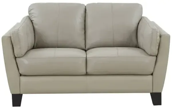Porter Designs Bergamo Top Grain Leather Loveseat, Cream