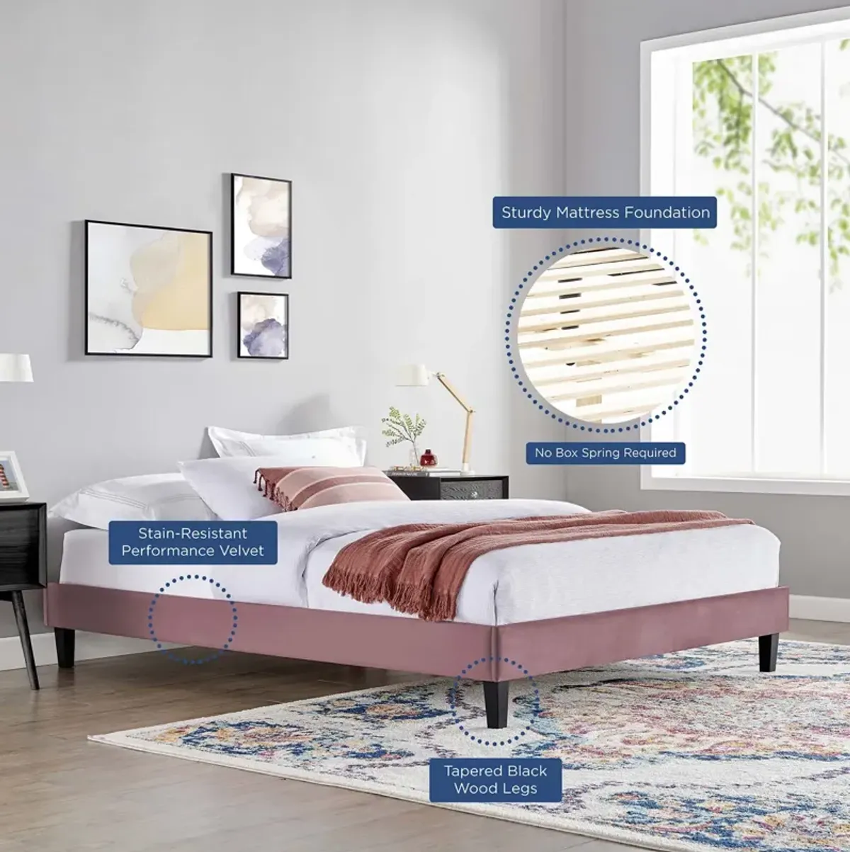 Modway - Liva Performance Velvet King Bed