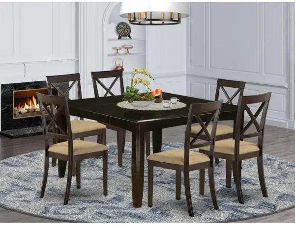 7 Pc Dining room set-Table with Leaf and 6 Kitchen Chairs.