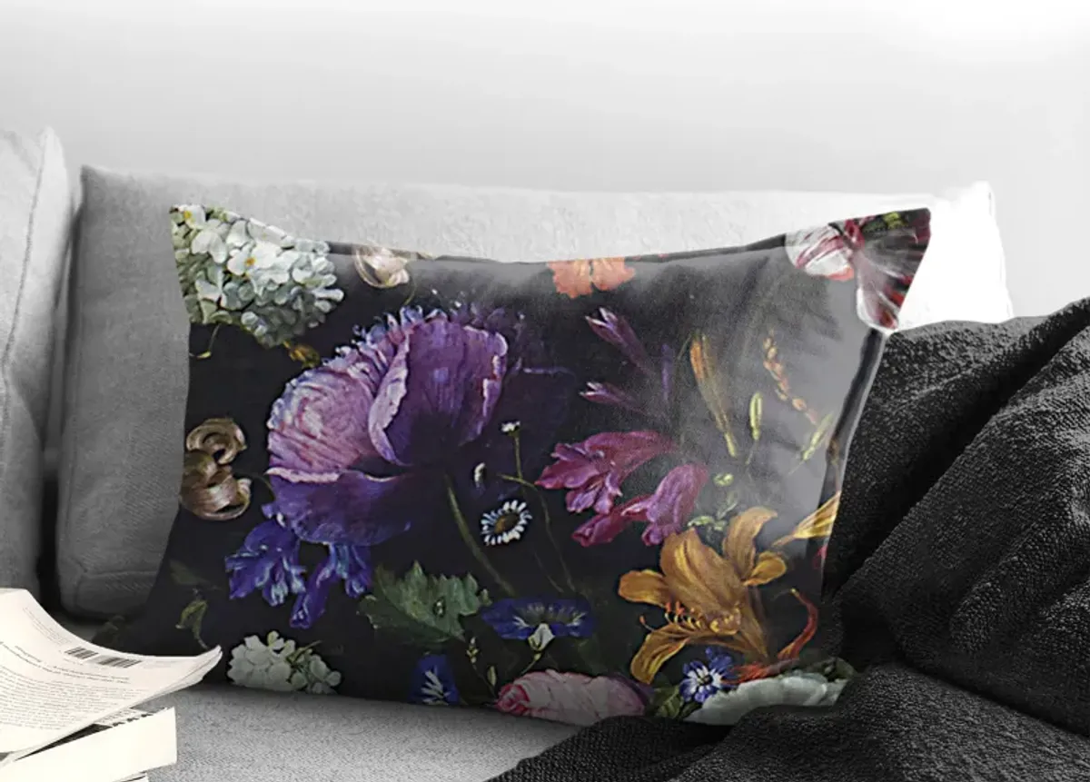 6ix Tailors Fine Linens Crystal's Bouquet Black/Floral Decorative Throw Pillows