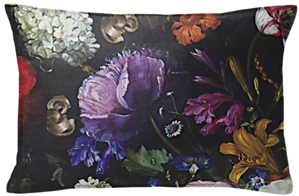 6ix Tailors Fine Linens Crystal's Bouquet Black/Floral Decorative Throw Pillows