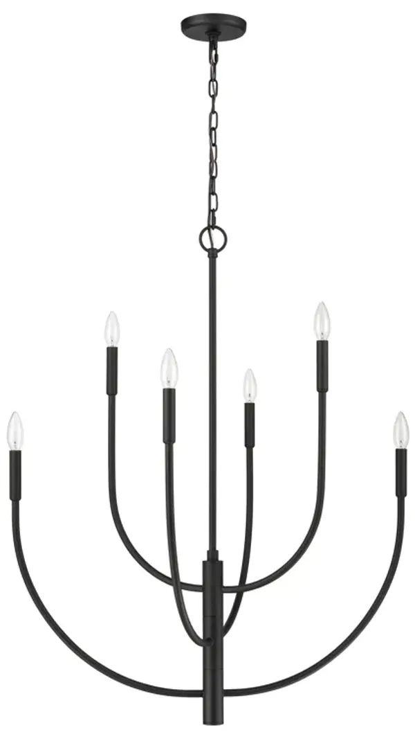 Continuance 30'' Wide 6-Light Black Chandelier