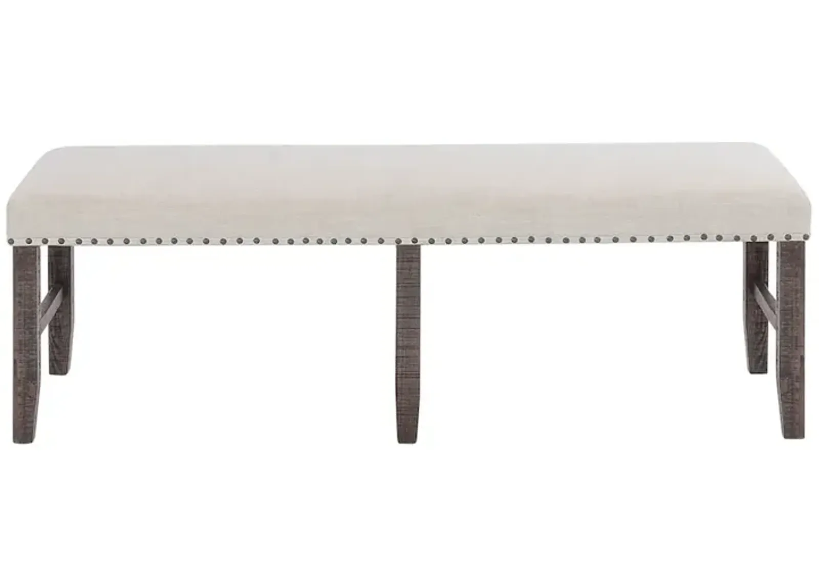 Jofran Willow Creek Distressed Solid Wood Upholstered Dining Bench