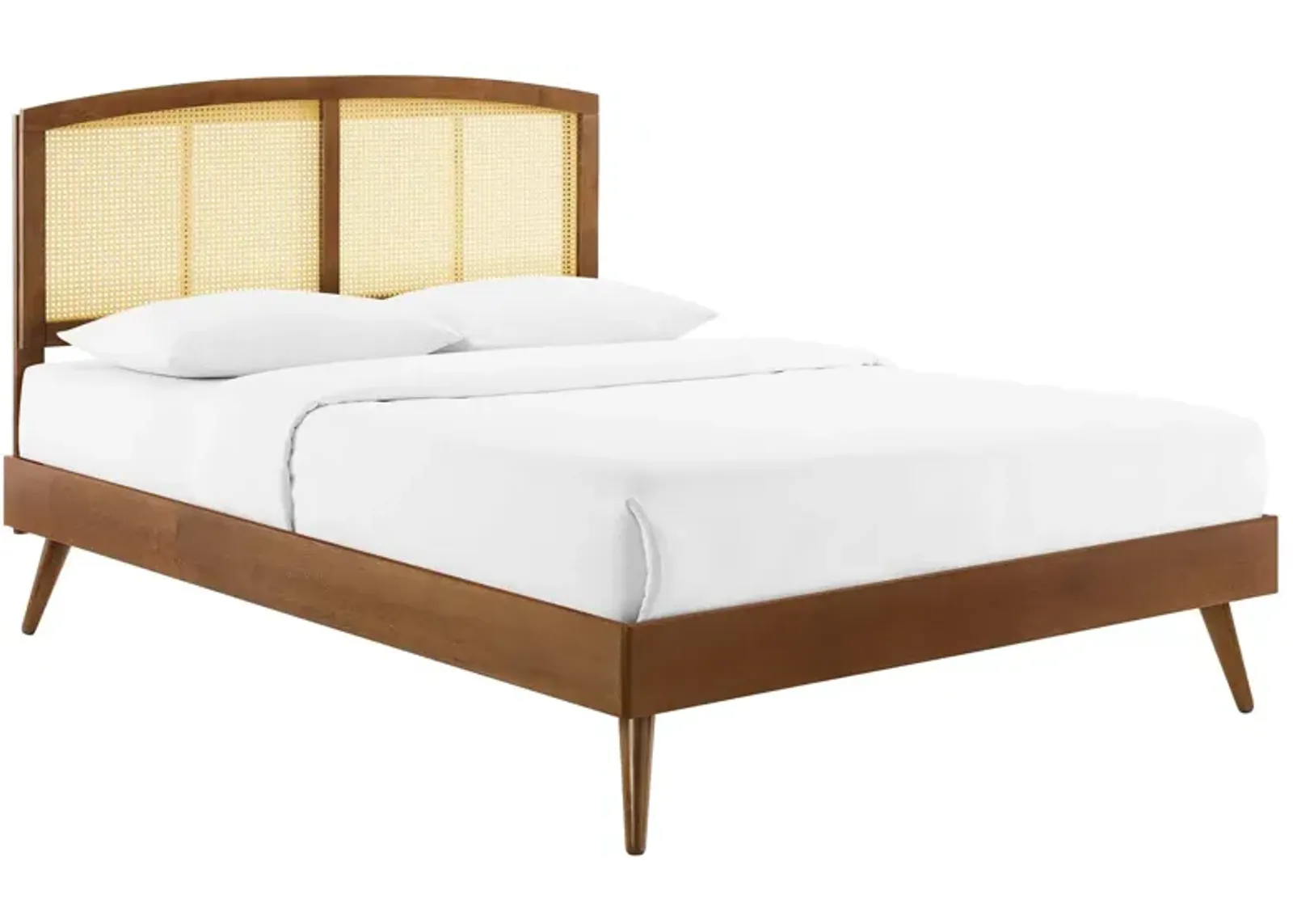 Modway - Sierra Cane and Wood King Platform Bed with Splayed Legs