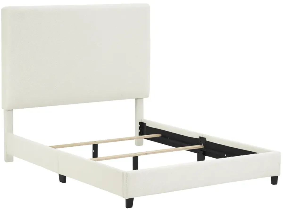 Bridger Upholstered Queen Panel Bed White