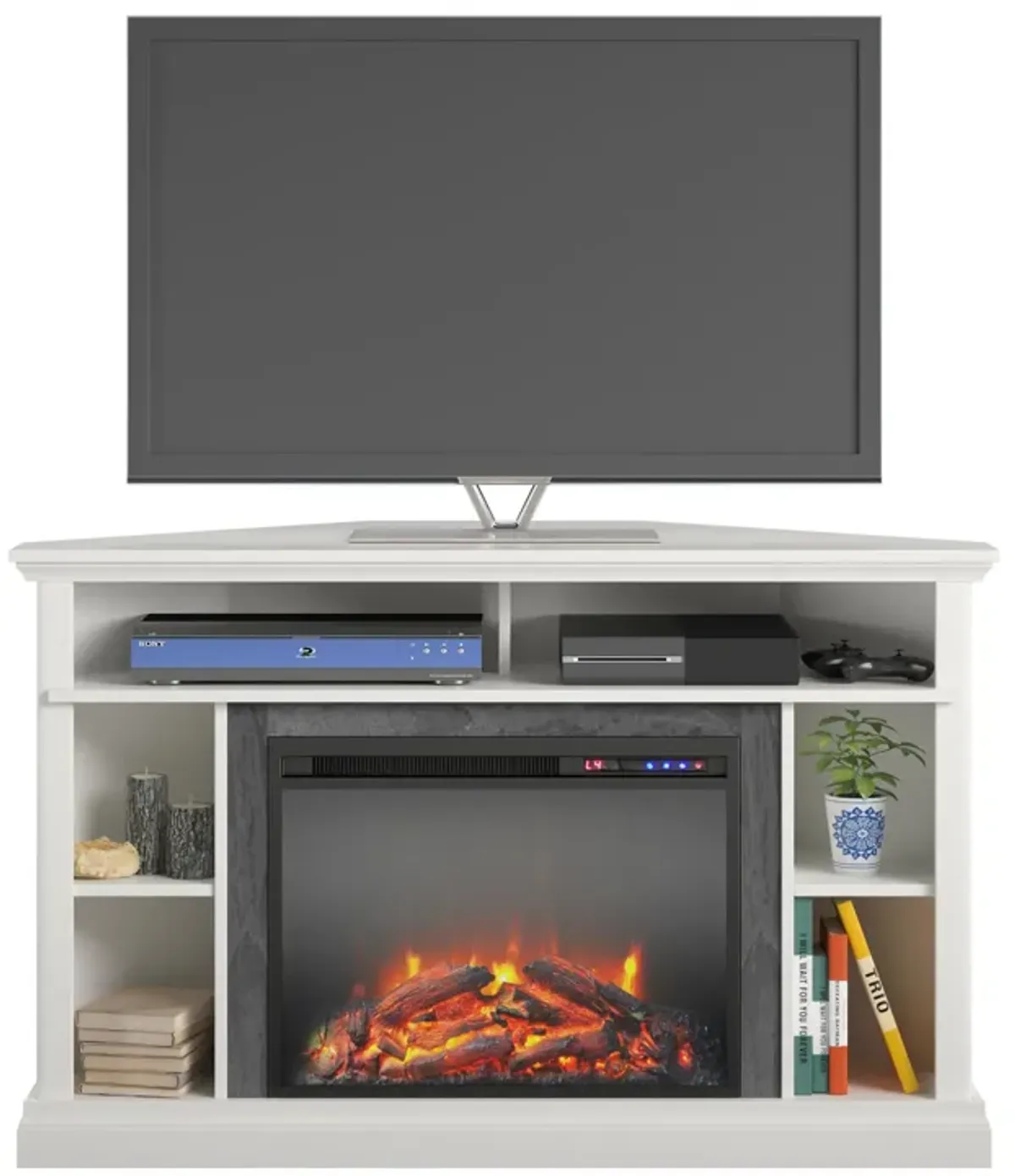 Ameriwood Home Overland Electric Corner Fireplace Space Heater for TVs up to 50"