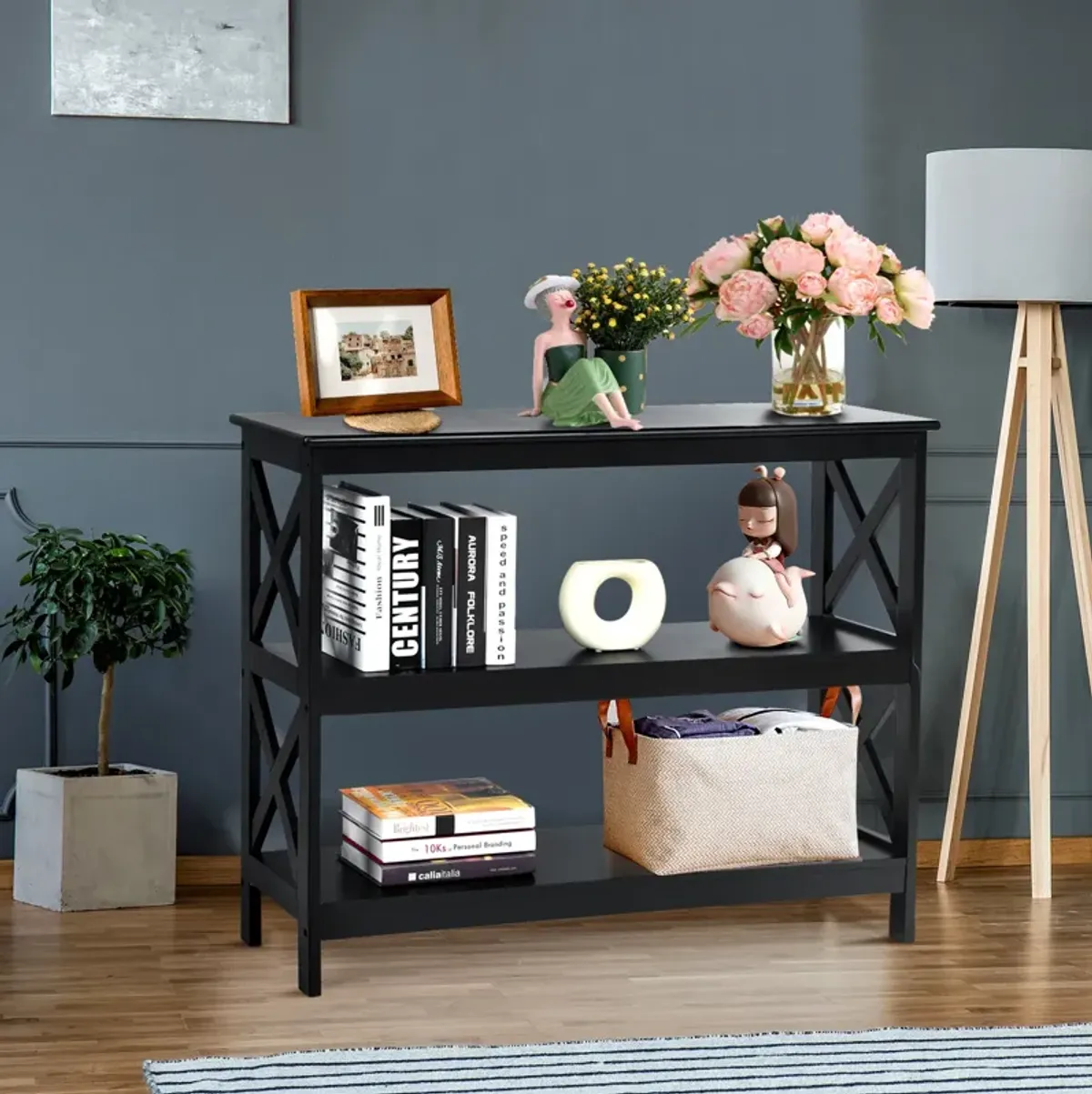 3-Tier Console X-Design Sofa Side Accent Table