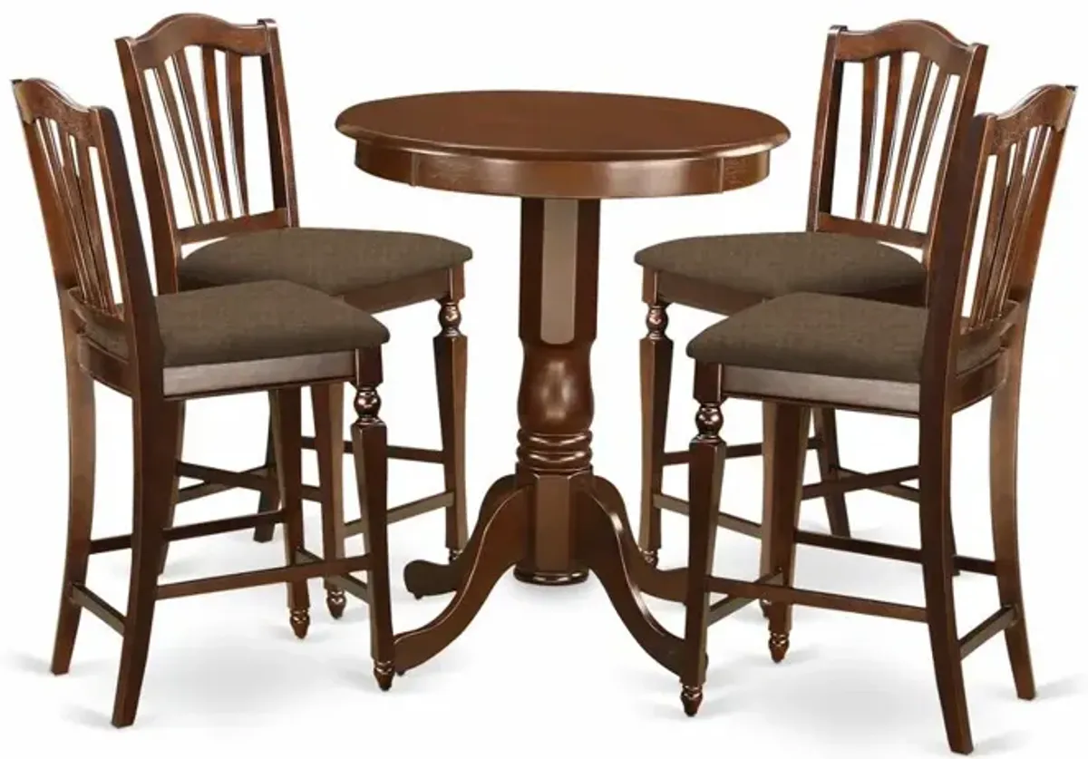 EDCH5-MAH-C 5 PC counter height set - high Table and 4 Dining Chairs.