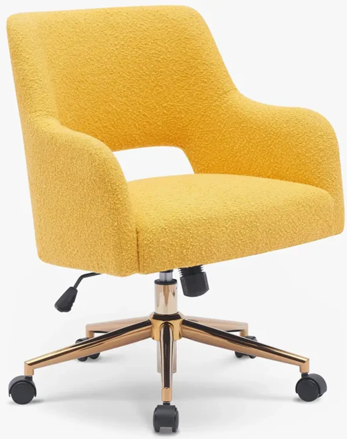 WestinTrends Genevieve Mid-Century Modern Office Accent Chair with Wheels