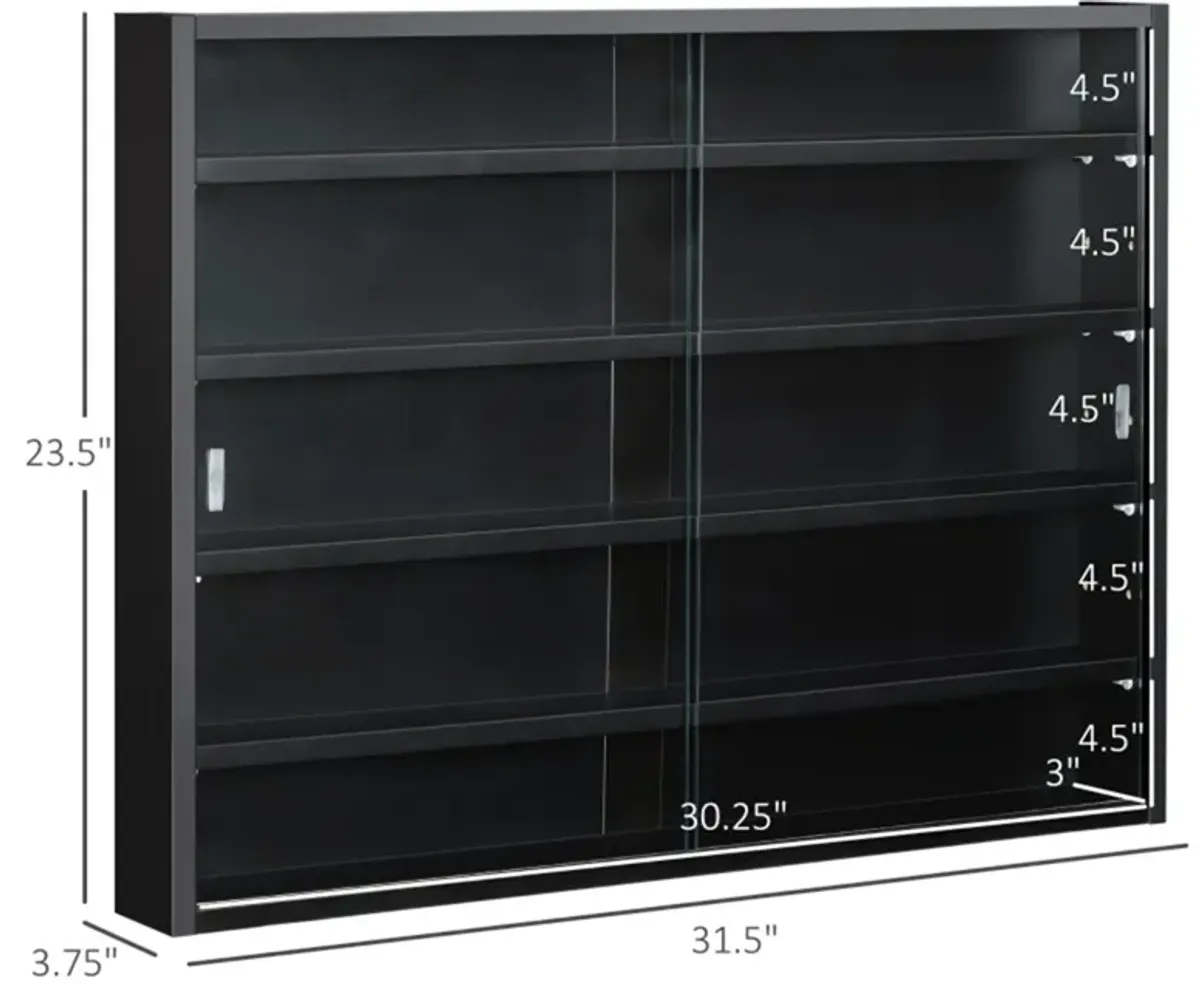 Modern Display Cabinet with Glass Shelves for Living Room or Office