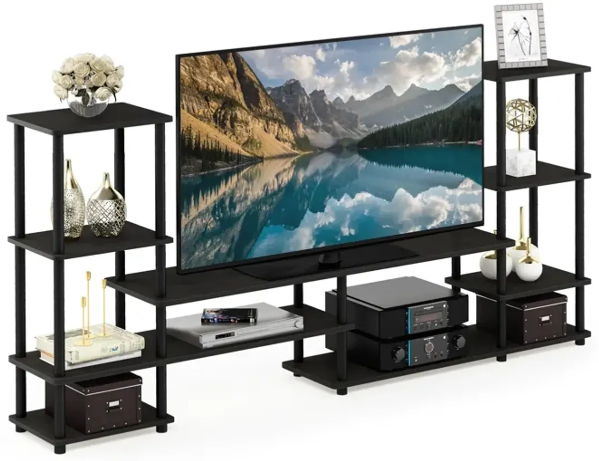 Furinno Furinno Turn-N-Tube Grand Entertainment Center, Espresso/Black 14146EX/BK