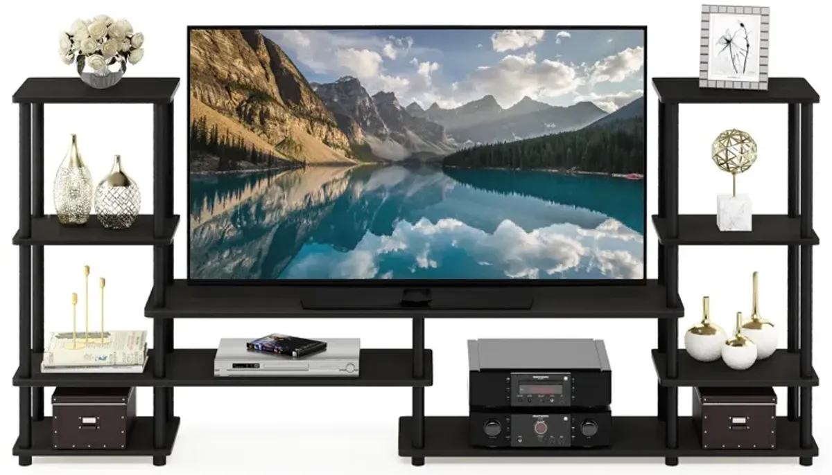 Furinno Furinno Turn-N-Tube Grand Entertainment Center, Espresso/Black 14146EX/BK