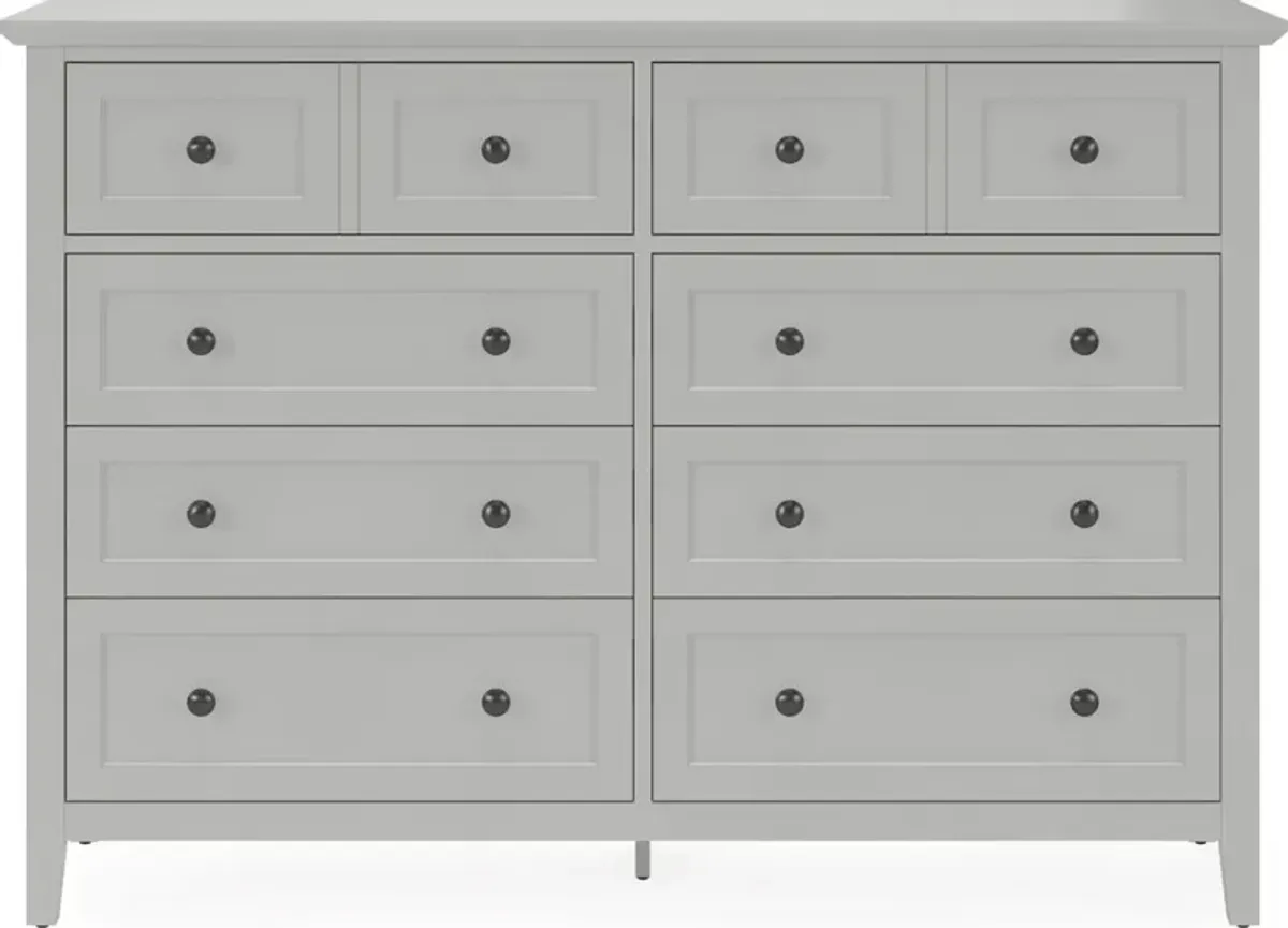 Grace Eight Drawer Dresser in Elephant Gray