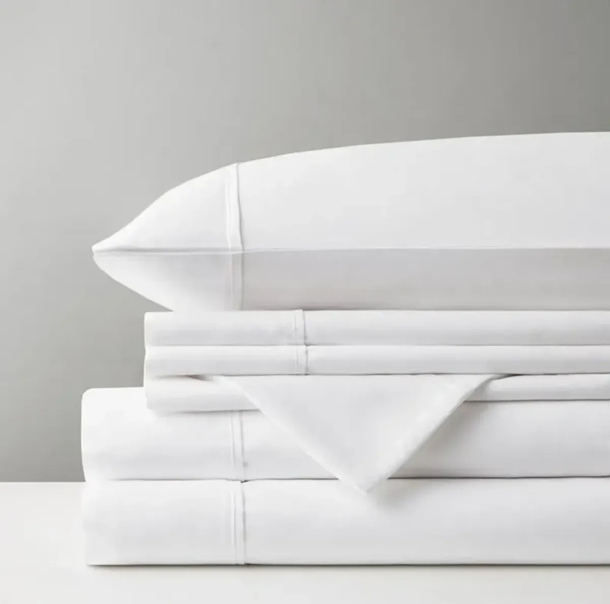 Belen Kox Luxe White Cotton Blend Sateen Sheet Set, Belen Kox