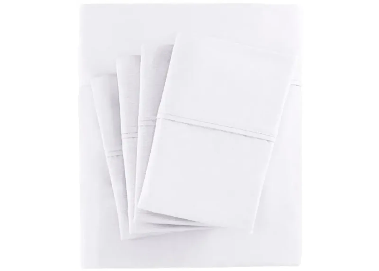 Belen Kox Luxe White Cotton Blend Sateen Sheet Set, Belen Kox