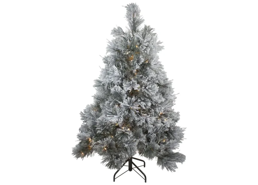 4.5' Pre-Lit LED Black Spruce Artificial Christmas Tree - Clear Lights