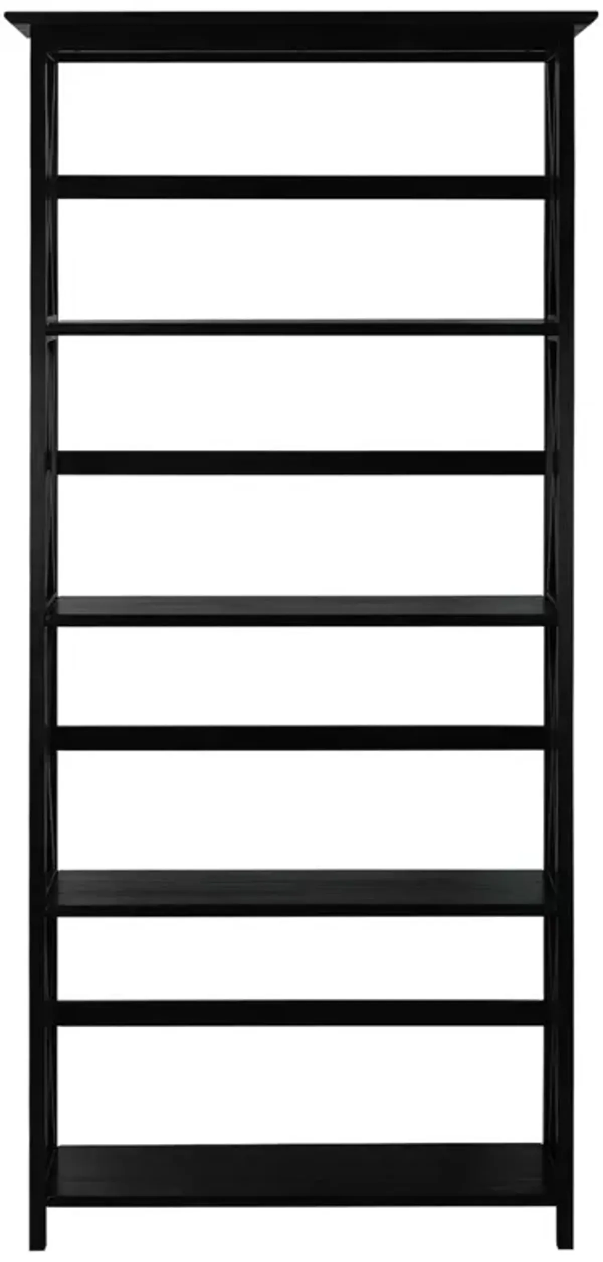 Tall 5 Tier Bookcase in Black Wood Finish