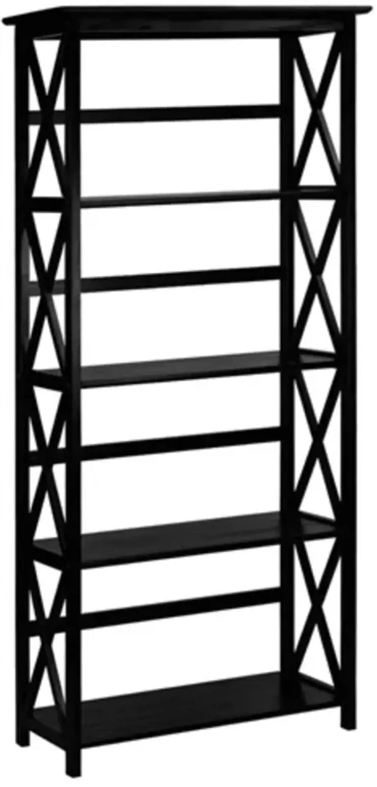 Tall 5 Tier Bookcase in Black Wood Finish