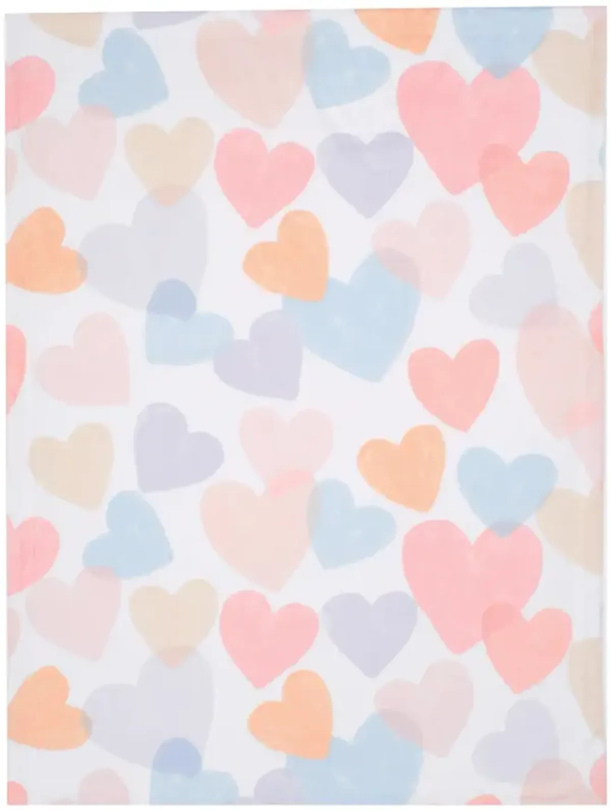 Bedtime Originals Rainbow Hearts White/Pink/Purple Soft Fleece Baby Blanket