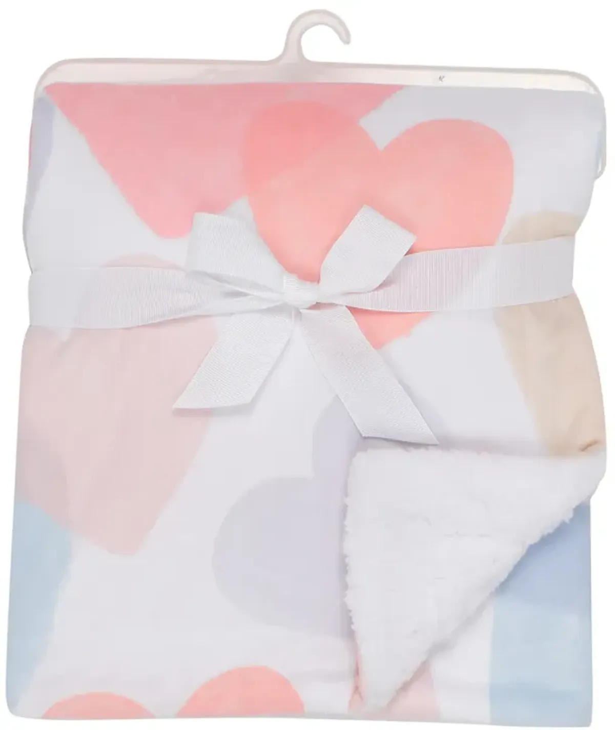 Bedtime Originals Rainbow Hearts White/Pink/Purple Soft Fleece Baby Blanket