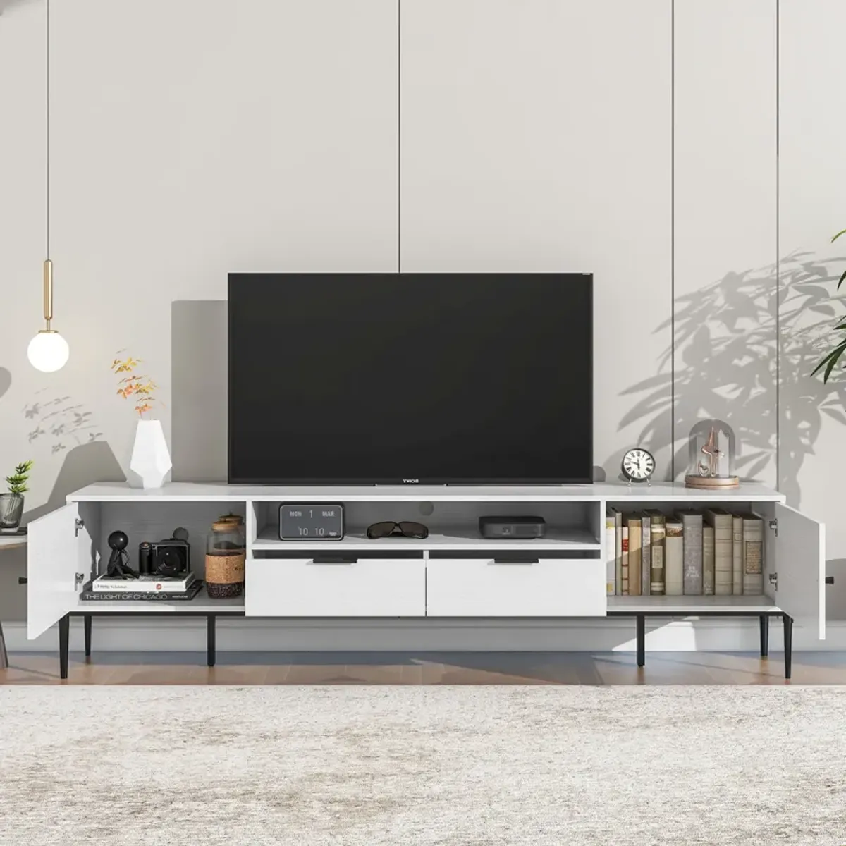 Modern TV Console, Entertainment Center with Storage for Living Room 70.86x15.74x21.85inch