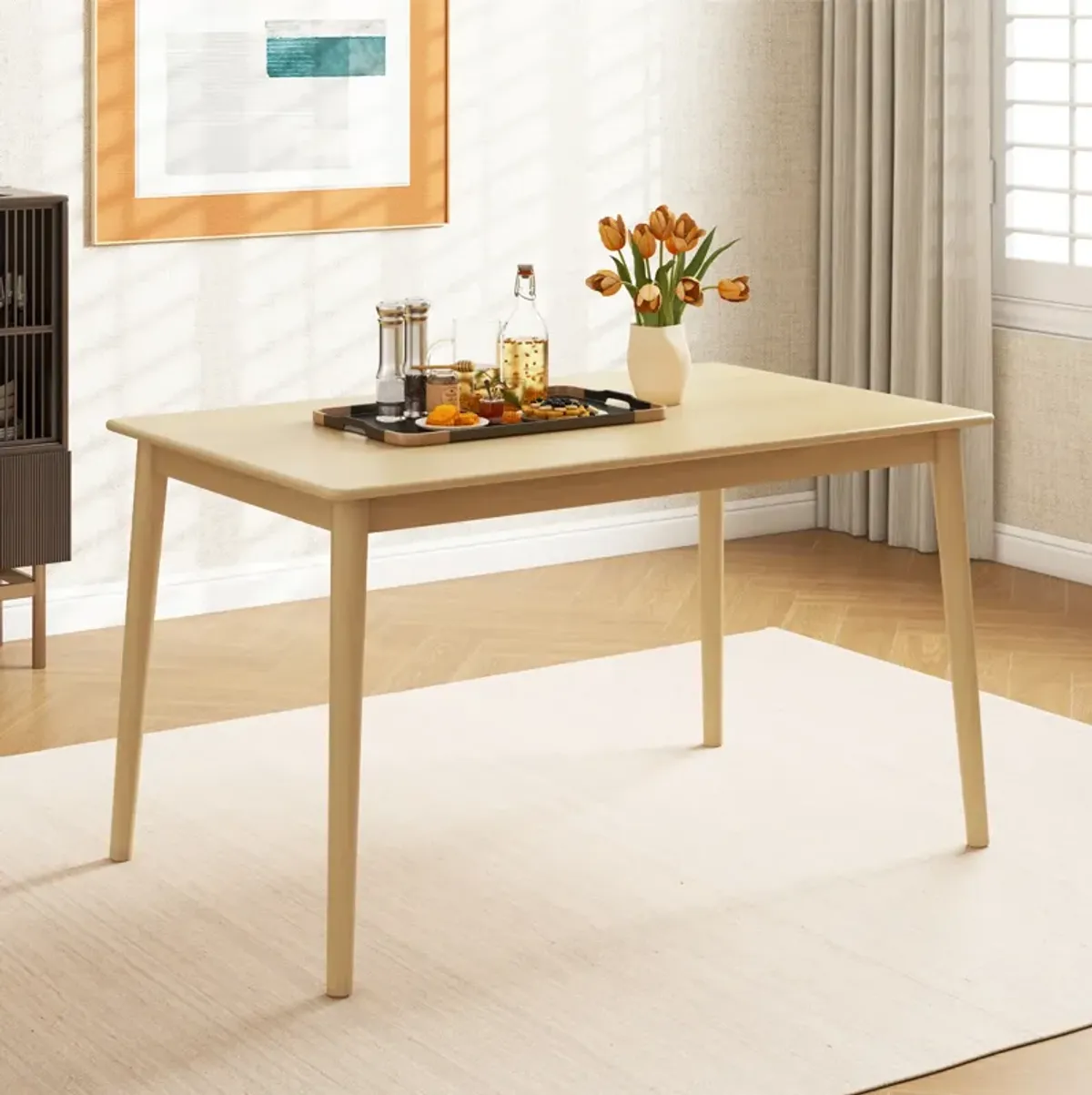 48 Inches Wooden Dining Table for 4 People