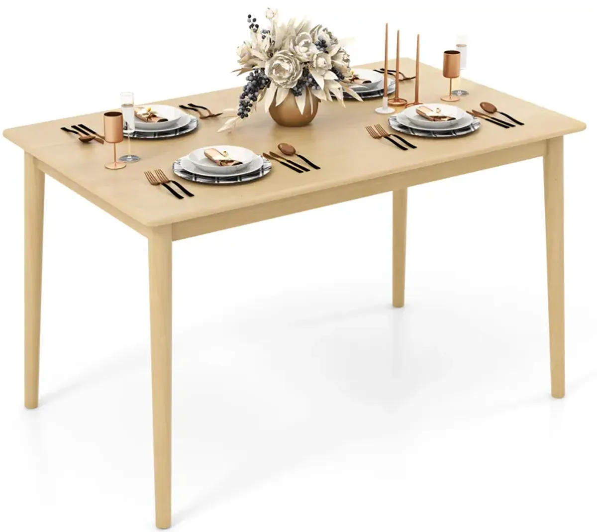 48 Inches Wooden Dining Table for 4 People