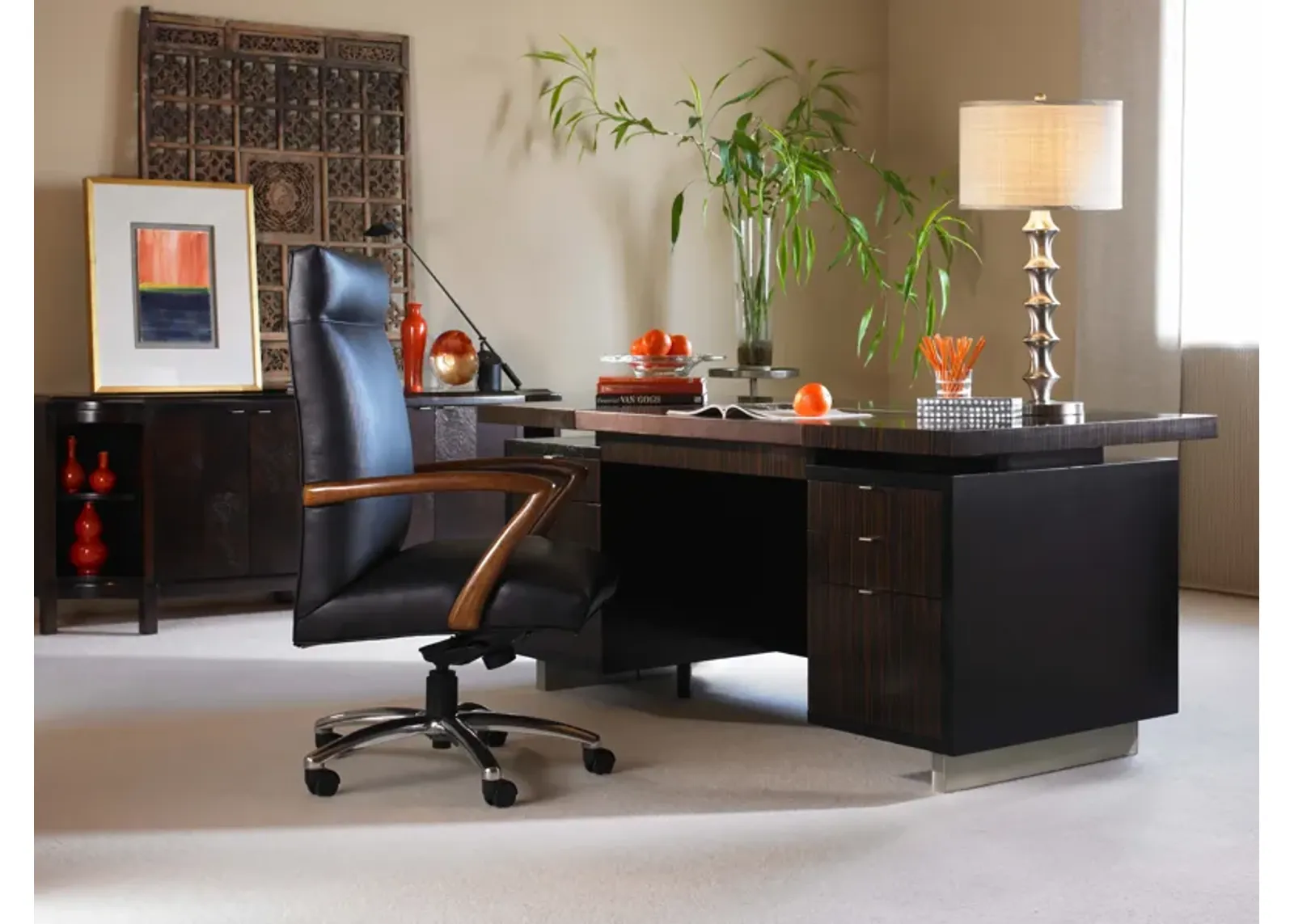 Ebony Desk Leather Top