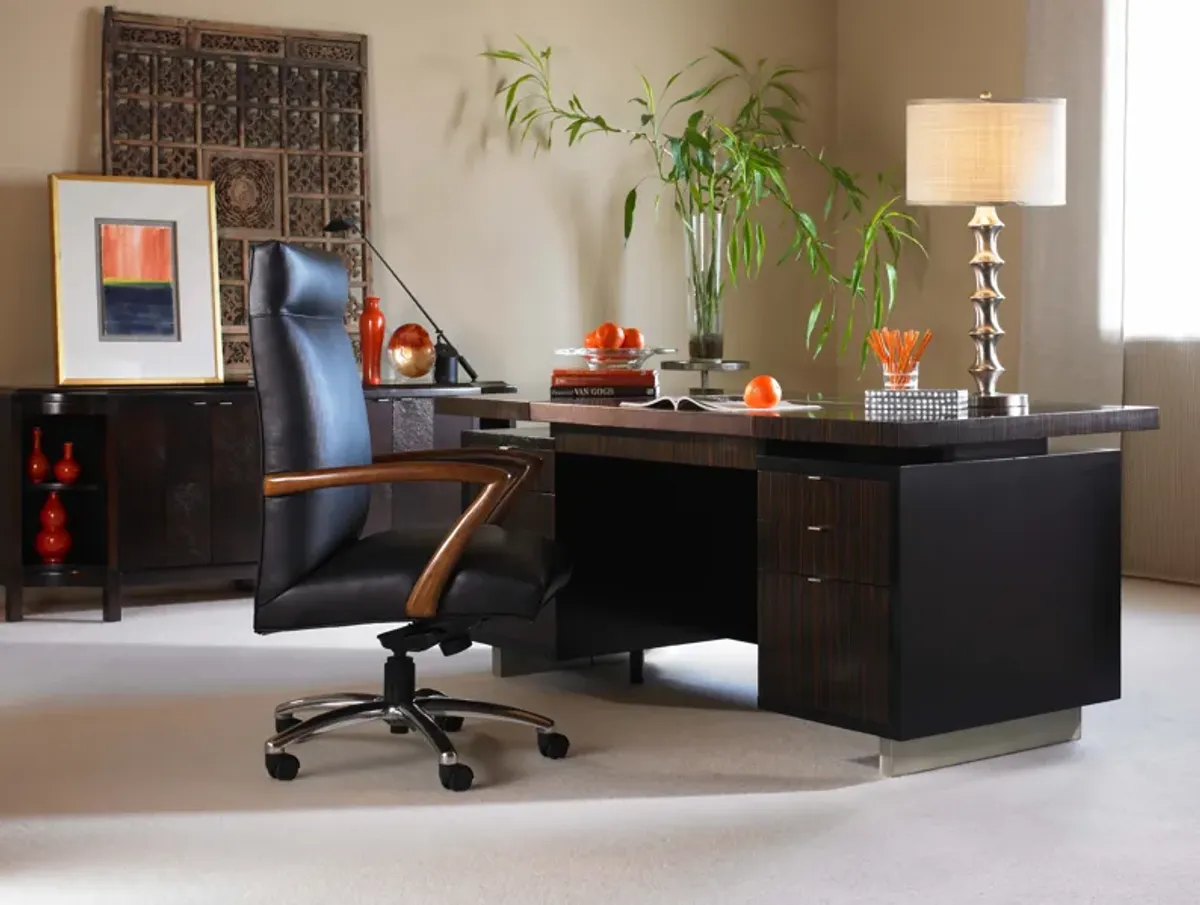 Ebony Desk Leather Top