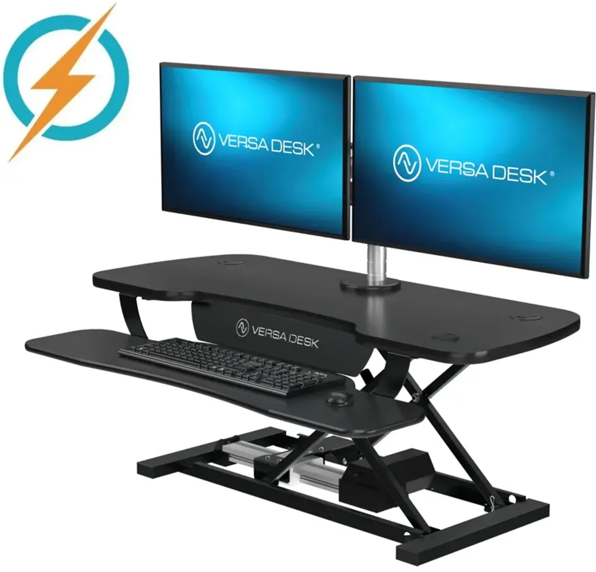 VersaDesk PowerPro® 40"W Electric Adjustable Standing Desk Converter, Black