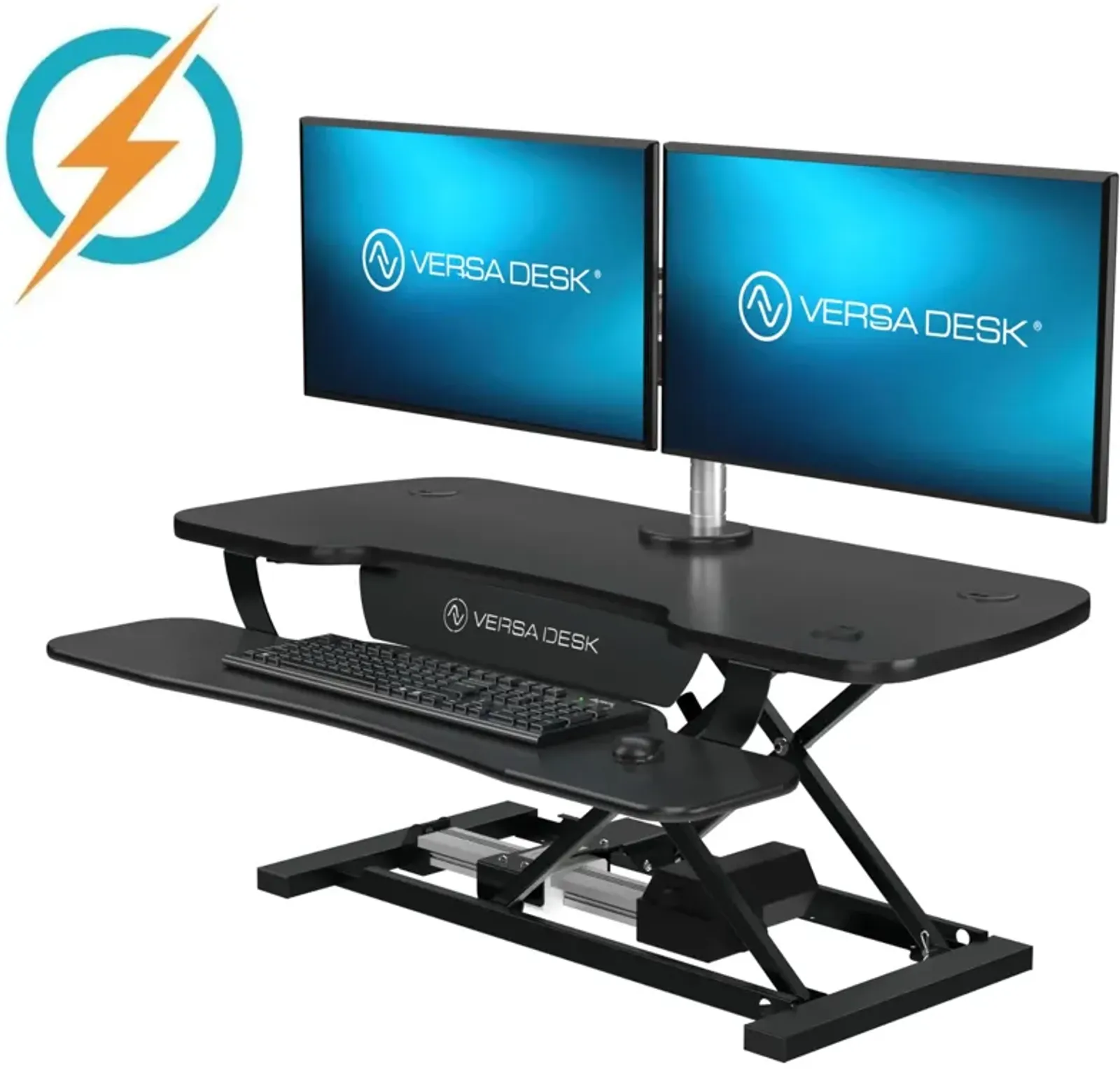 VersaDesk PowerPro® 40"W Electric Adjustable Standing Desk Converter, Black