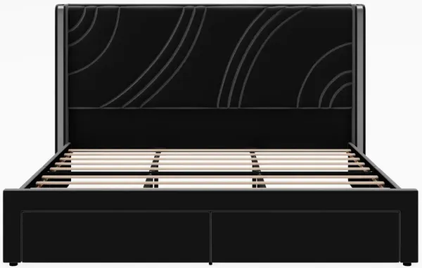 Merax Modern Upholstered LED Bed Frame with Storage Drawers