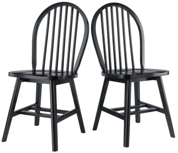 Windsor 2-Pc Chair Set, Black