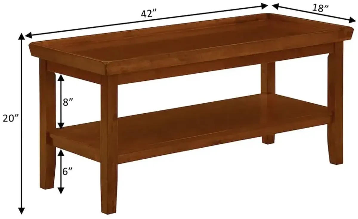 Convenience Concepts Ledgewood Coffee Table with Shelf, Cherry