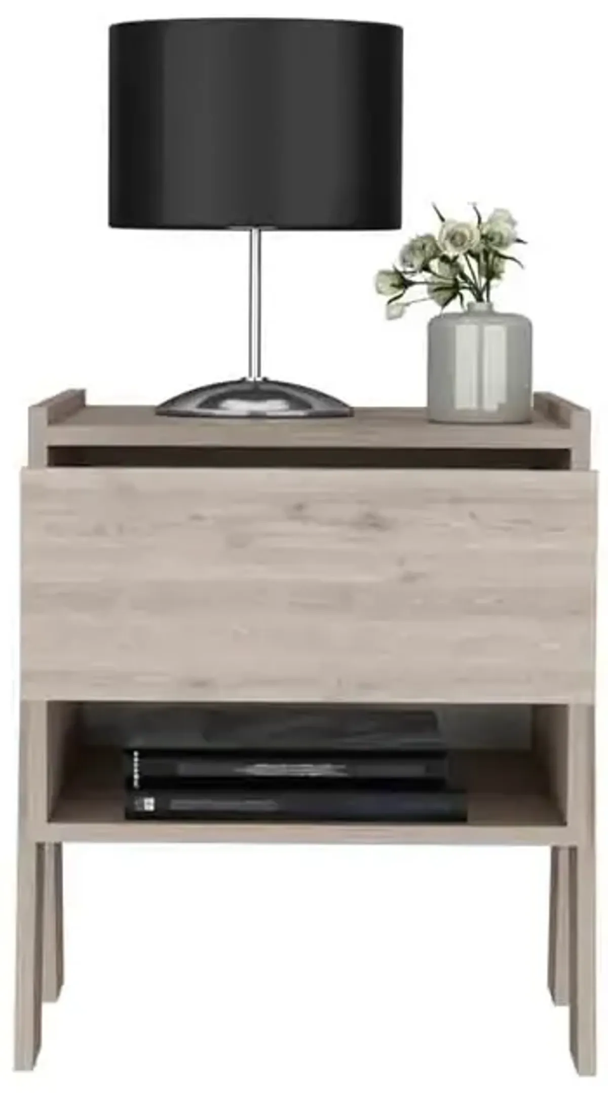 Nightstand Ferku, Bedroom, Light Gray