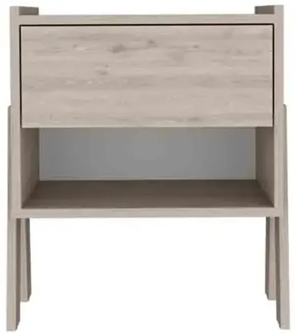 Nightstand Ferku, Bedroom, Light Gray