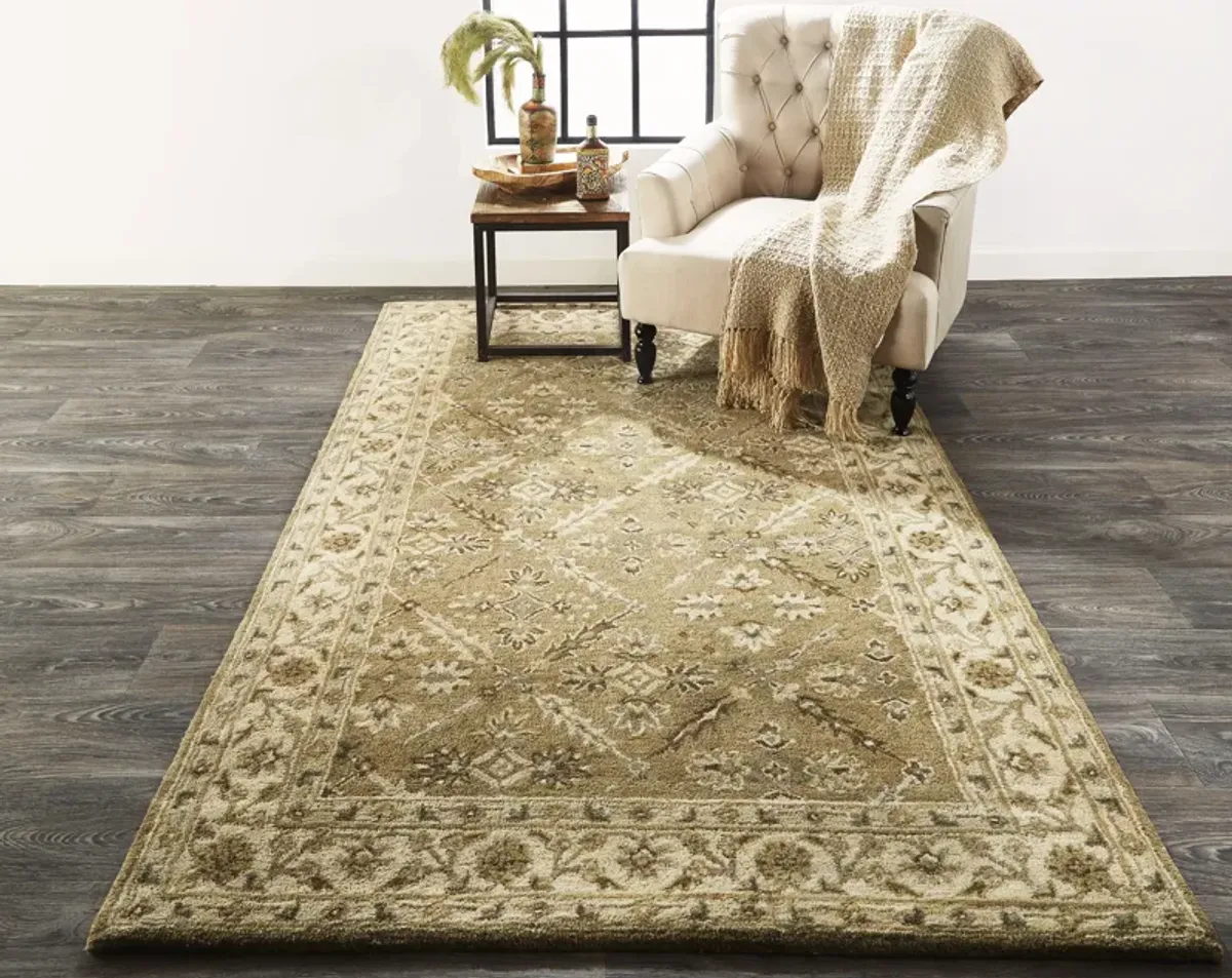 Eaton 8424F Green/Brown/Taupe 2'6" x 10' Rug