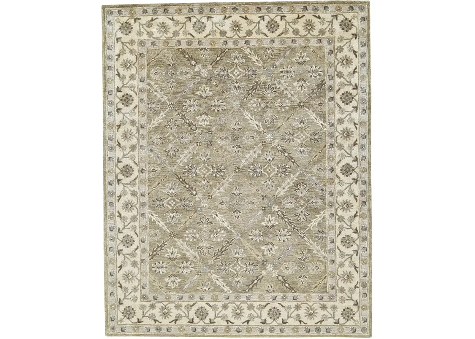 Eaton 8424F Green/Brown/Taupe 2'6" x 10' Rug