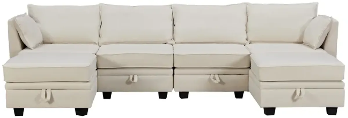 Modern Large U-Shape Modular Sectional Sofa